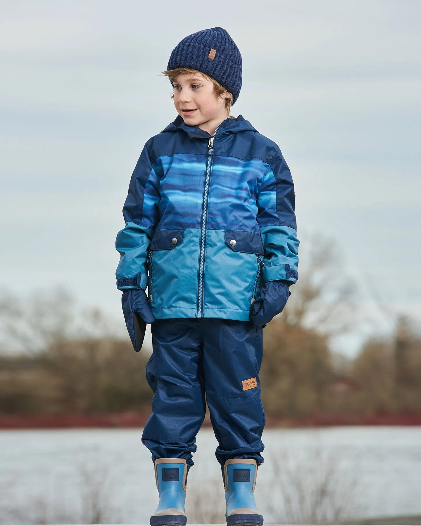 3-In-1 Mid-Season Outerwear Set With Colorblock Jacket Neutral Blue And Navy
