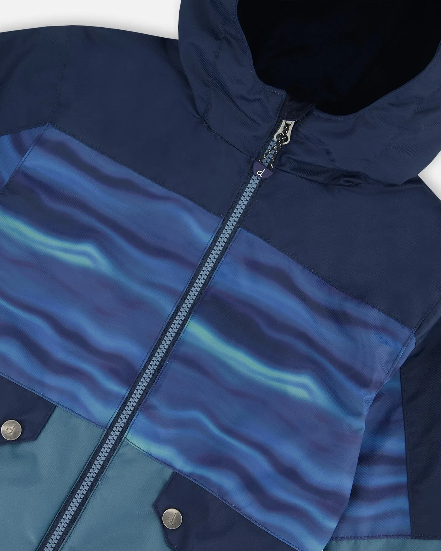 3-In-1 Mid-Season Outerwear Set With Colorblock Jacket Neutral Blue And Navy