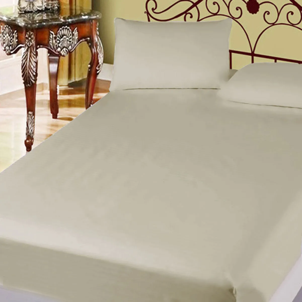 400TC Cotton Percale Combo Set | Super Queen | 50cm Wall | Taupe
