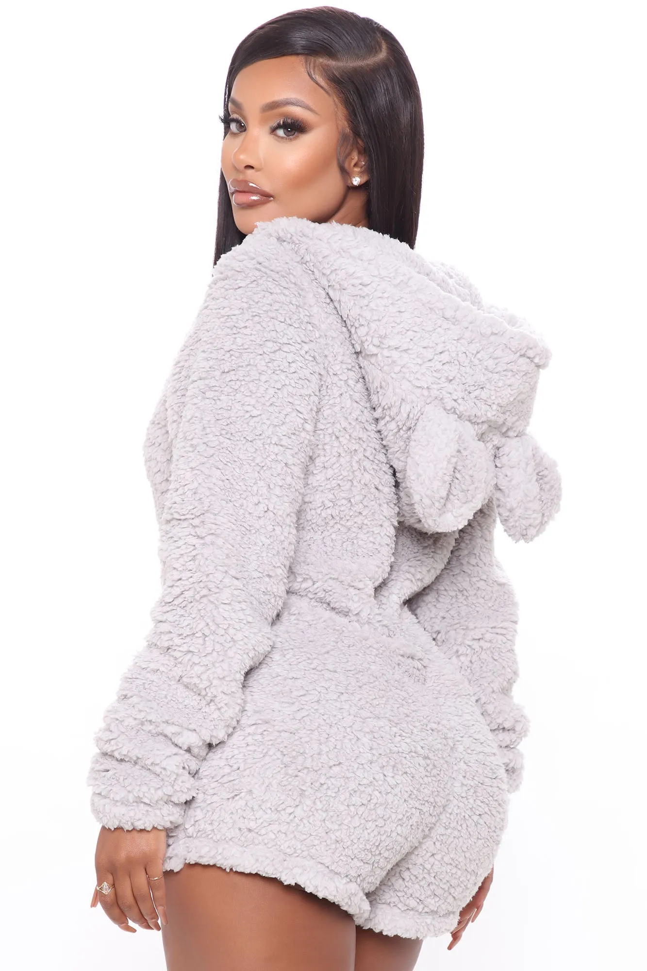 Beary Cute PJ Romper Onesie - Grey