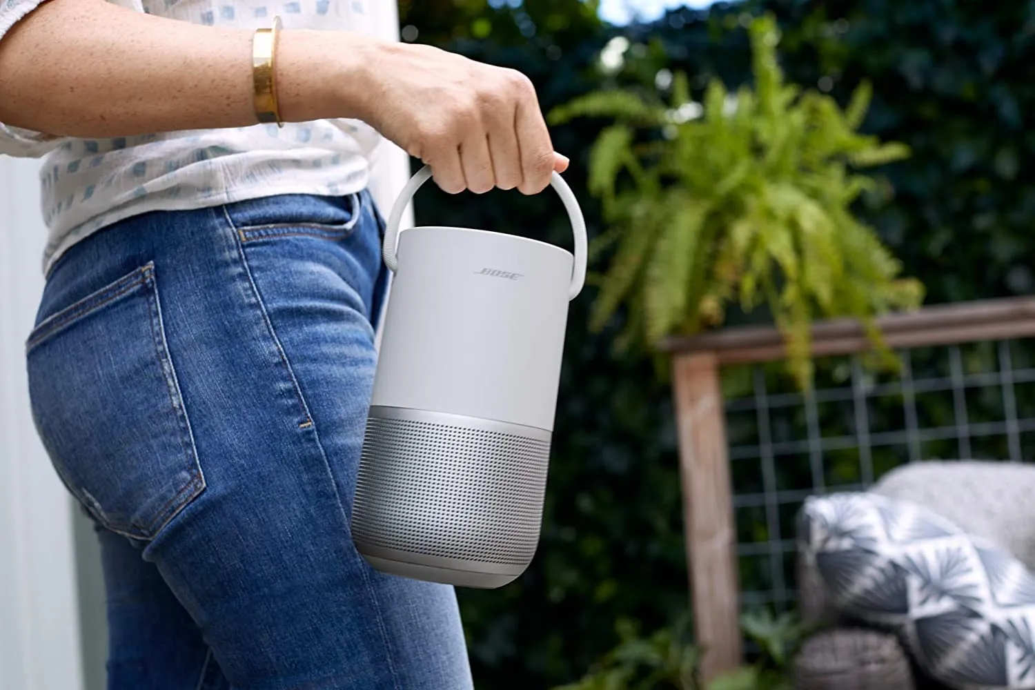 Bose PHS Portable Smart Wireless Bluetooth Speaker, 360° Sound, (Silver) 829393-5300