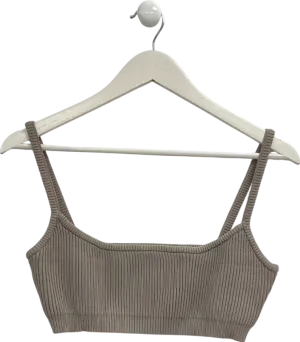 House of CB Grey Taupe Ribbed Knit Bralett UK L