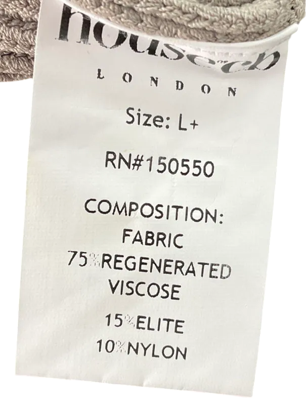House of CB Grey Taupe Ribbed Knit Bralett UK L