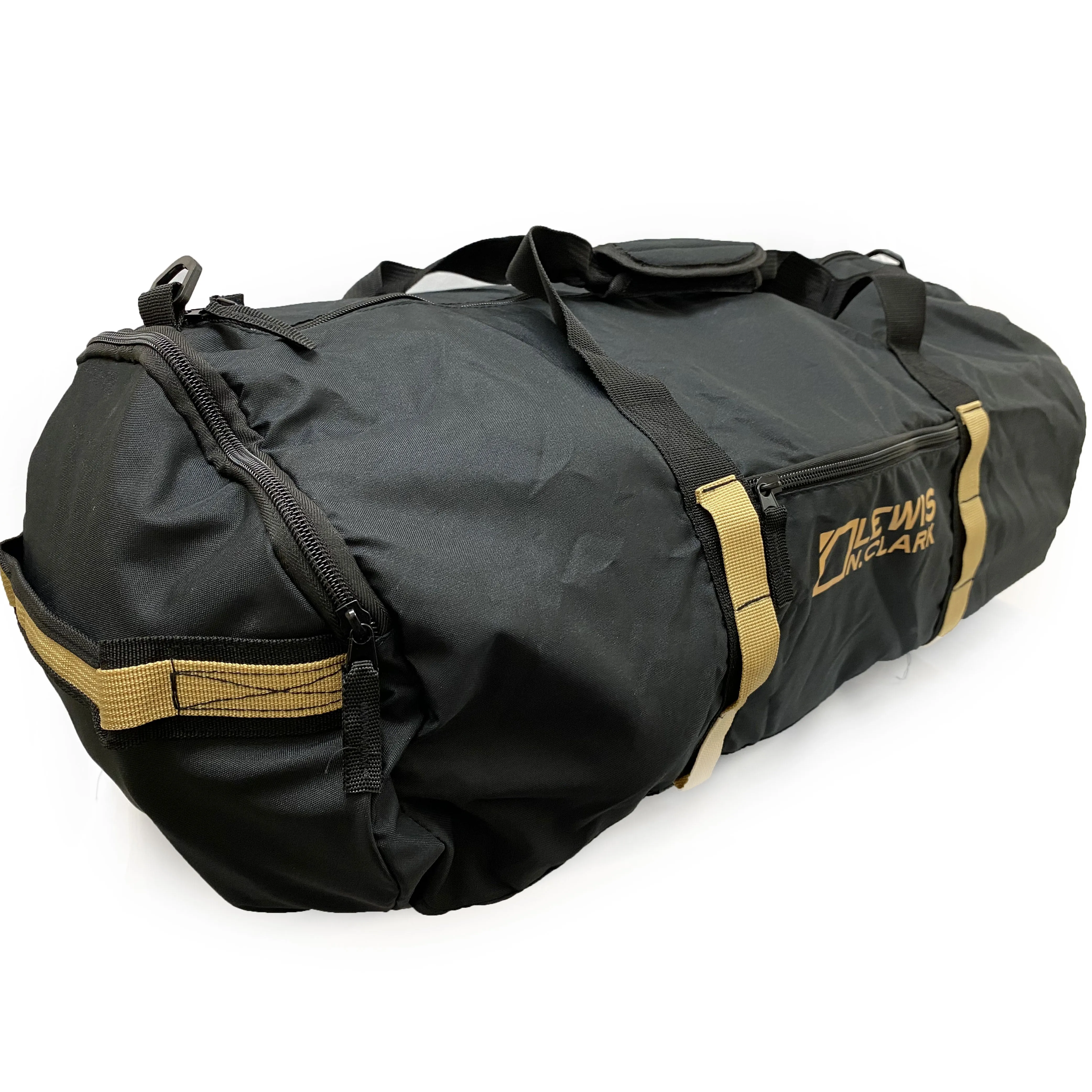 Lewis N Clark 24" Barrel Duffle Bag Self Packable Packaway Sports Gym Tote Black