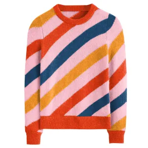 Women's multi-colored striped vintage knit sweater